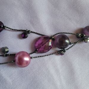 Elegant Purple and Pink Beaded Necklace